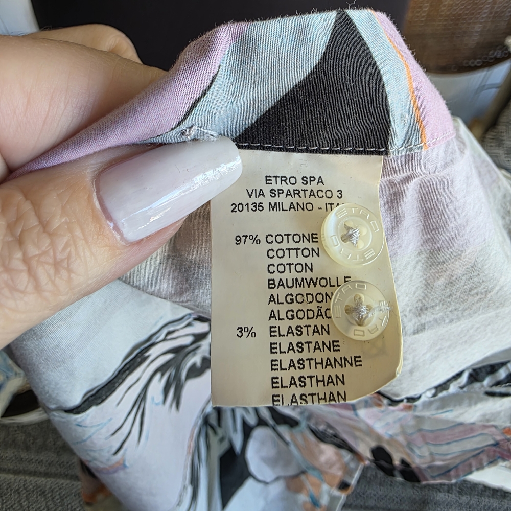 Etro Luxury Boho 44 Multicolor Patchwork Button D… - image 14